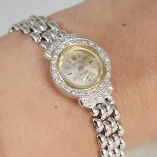 Photo of Vintage Rolex Precision 2604-9 18K White Gold Diamond Ladies Watch- Serviced