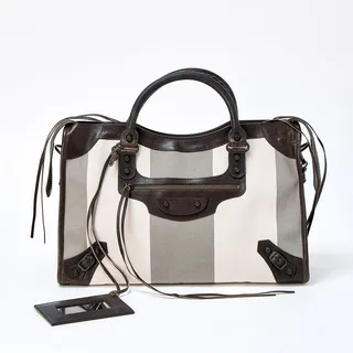 Photo of Balenciaga City Handbag Brown Beige Matte Gold