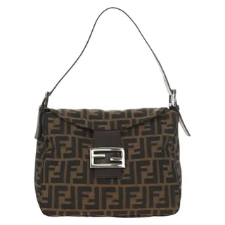 Photo of Fendi Zucca Mamma Baguette Shoulder Bag Black