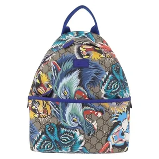 Photo of Gucci GG Supreme Animal Print Backpack Beige