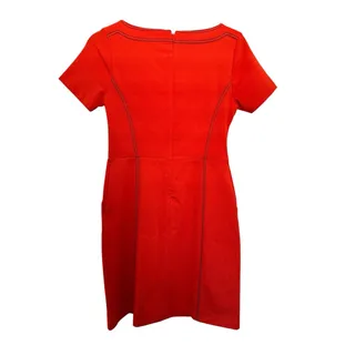 Photo of Boden Orange sheath dress with short sleeves and black accent stitchingUK8p US4p