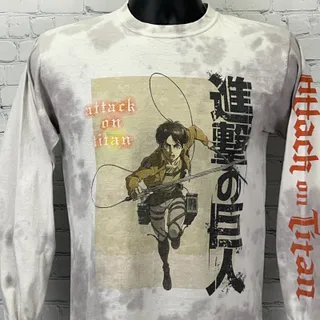 Photo of Attack on Titan T Shirt S Small Beige Anime Magna Ripple Junction Long Sleeve