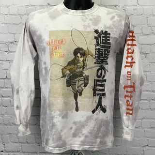 Photo of Attack on Titan T Shirt S Small Beige Anime Magna Ripple Junction Long Sleeve