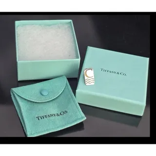 Photo of "C" TIFFANY & CO VINTAGE TIE TACK LAPEL STERLING SILVER .925 W BOX
