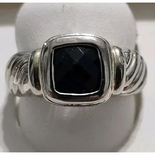 Photo of Black Stone Sterling Silver 925 Ring Size 8