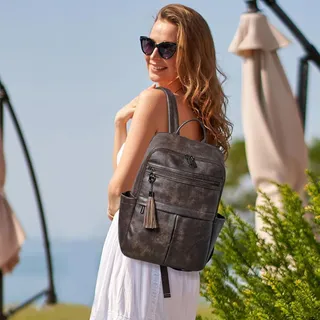 Photo of Leather Laptop Backpack for Women Crossbody Bags for Women for Travel Trendy