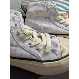 Photo of ZARA High-Top Canvas Sneakers in Lavender Tie-Dye EU Size 37 US Women's 6.5