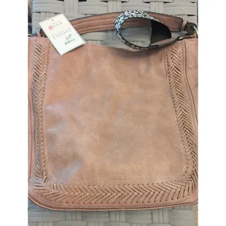 Photo of Jen & Co Vegan Faux Leather Hobo Bag Purse Deep Rose NWT