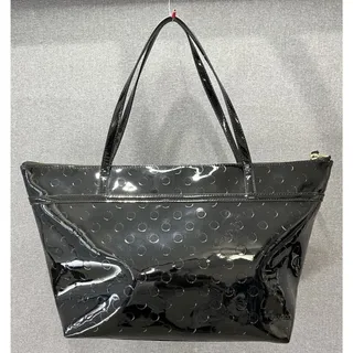 Photo of New Kate Spade Large Tote Shinny Black emo rock WkRU2471 zip