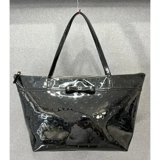 Photo of New Kate Spade Large Tote Shinny Black emo rock WkRU2471 zip