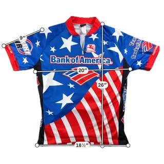 Photo of Giordana Bank of America MS Bike Tour Cycling Jersey L USA Stars Stripes Italy