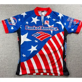 Photo of Giordana Bank of America MS Bike Tour Cycling Jersey L USA Stars Stripes Italy