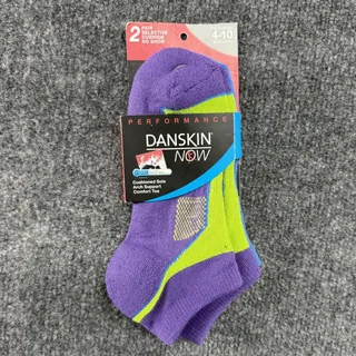 Photo of Danskin Now No Show Socks Womens One Size 4-10 Purple Green Coolmax 2 Pair
