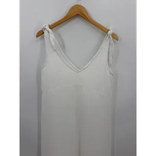 Photo of Seafolly White Beach Edit Cotton Gauze Maxi Dress Tie Strap Boho Resort Medium