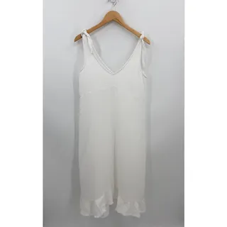 Photo of Seafolly White Beach Edit Cotton Gauze Maxi Dress Tie Strap Boho Resort Medium