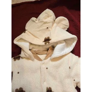 Photo of Fleece Bear Removable Hooded Baby Romper