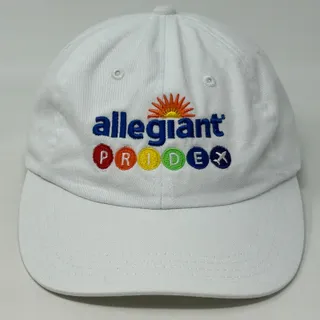 Photo of Allegiant Air Gay Pride Hat Baseball Cap LGBTQ Airlines Aviation Strapback White