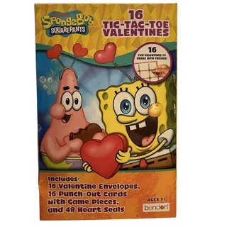 Photo of Spongebob Squarepants 16 Tic Tac Toe Valentines NEW Home School Teacher  4 Boxes