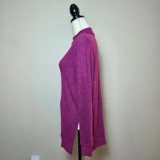 Photo of Urban Outfitters Pink Ribbed Mock Neck Dolman Top Small