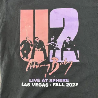 Photo of U2 Achtung Baby Live At Sphere Shirt Mens Small Black Las Vegas 2023 Concert Tee