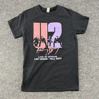 Photo of U2 Achtung Baby Live At Sphere Shirt Mens Small Black Las Vegas 2023 Concert Tee