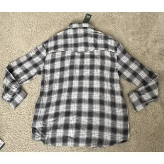 Photo of Wild Fable Women’s S Black Gray Plaid Oversized Flannel Button Down Shirt NWT