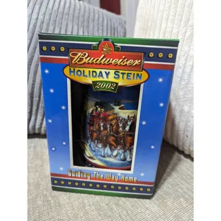 Photo of Vintage 2002 BUDWEISER HOLIDAY CERAMIC STEIN MUG Guiding The Way Home New In Box