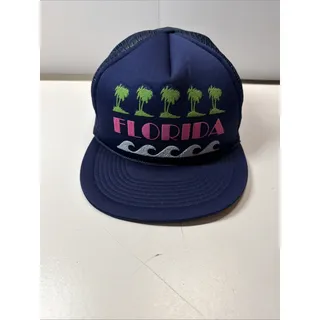 Photo of Vintage Florida Palm Tree Ocean Blue Meshback Snapback Trucker Cap Hat Pik-one