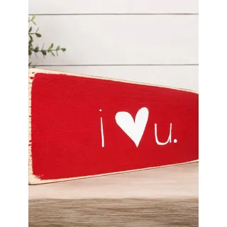 Photo of “I ❤️ U” Wood Block Sign