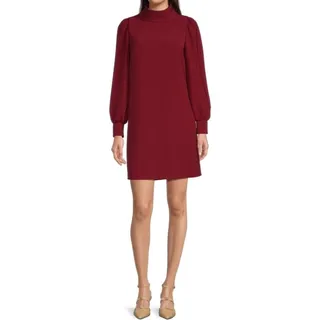 Photo of Alex Marie Womens Burgundy Funnel Neck Puff Sleeve Shift Dress 6