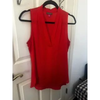 Photo of Vince Camuto Women's Sleeveless V-Neck Blouse. Sz Sm Red. Business Or Casual.
