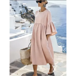 Photo of Unbranded Empire Waist Women's XXL Beautiful Blush Pink Dress …Great Fabric!