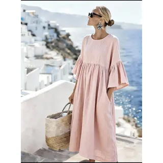 Photo of Unbranded Empire Waist Women's XXL Beautiful Blush Pink Dress …Great Fabric!