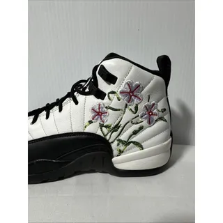 Photo of Air Jordan 12 Retro GS Floral Black White Youth Size 6Y DR6956-100 Brand NWT