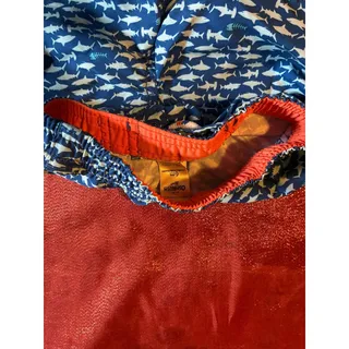 Photo of OshKosh Swim Trunks Baby 6M Shark Print Lined Elastic Waist Blue Drawstring