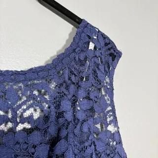 Photo of David's Bridal Blue Lace Top Formal Midi Length Dress - Women's Plus Size 18