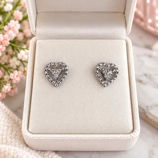 Photo of Sterling Silver 1/10 ct. tw Genuine Diamond Stud Earrings