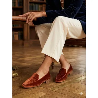Photo of The Silas Velvet square toe loafer