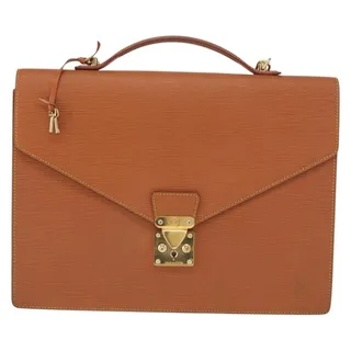 Photo of Louis Vuitton Epi Porte Documents Bandouliere Brown Briefcase