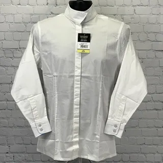 Photo of WOW Winners Outerwear Show Shirt Womens M Medium 8-10 White Blue Livestock Horse