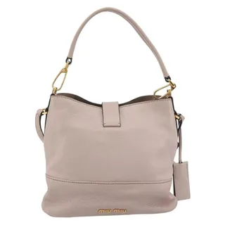 Photo of Miu Miu Leather Shoulder Bag Pink