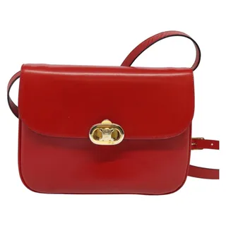 Photo of Celine Triomphe Leather Shoulder Bag Red