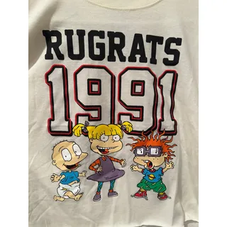 Photo of NWOT Nickelodeon Rugrats Cropped Athletic Tee Angelica Chucky Tommy 1991 M 