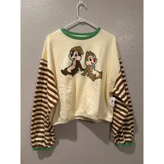 Photo of NWT Disney Park Chip n Dale Winter Christmas Fall Cream Brown Long Sleeve M L XL