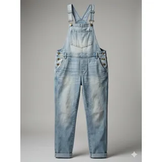 Photo of Lei…light wash denim overalls