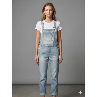 Photo of Lei…light wash denim overalls