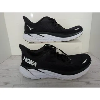 Photo of HOKA One One Clifton 8 Black White Running Shoes Men's Size 8.5 Athletic Sneaker