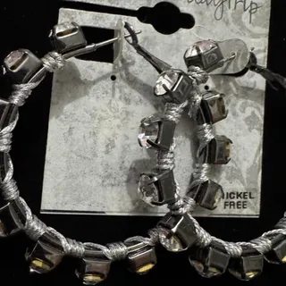 Photo of Daytrip silver hoop earrings 2' Bullet Grunge