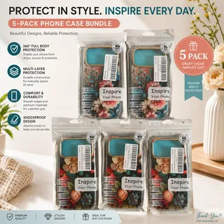 Photo of Lot 5 Floral Hybrid Protective Case Transparent TPU Bumper iPhone 17 Max Pro