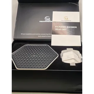 Photo of AquaHomeGroup Filtered Shower Head Set Square Chrome Shower Filter Open Box
